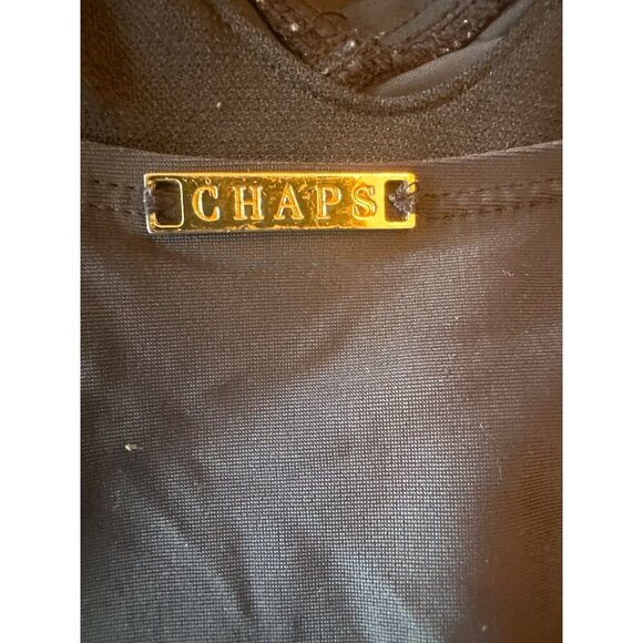 Chaps Womens Ruffled Halter One-Piece Swimsuit US 16 EU 48 Black Nylon Blend - Picture 7 of 7